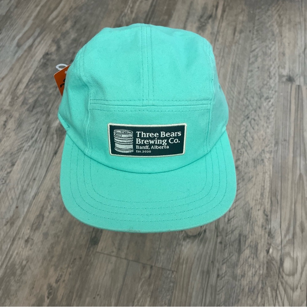 NWT Pukka Three Bears Brewing Co. Banff 5-Panel Camp Hat Clip Strap Unisex Mint